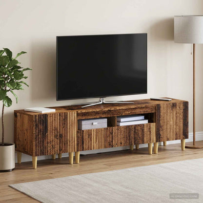 Mobile TV LED a 5 pezzi Legno antico Legno ingegnerizzato