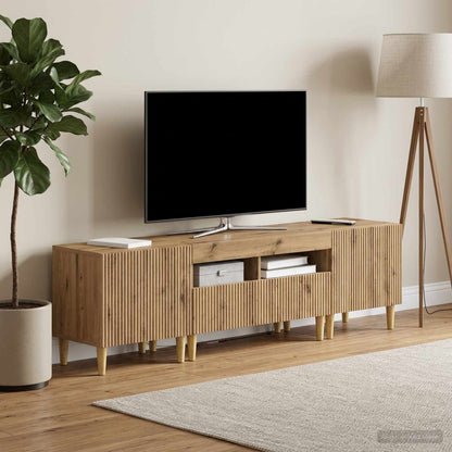 Mobile TV LED a 5 pezzi Rovere Artigianale Legno ingegnerizzato