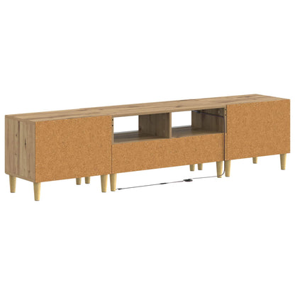 Mobile TV LED a 5 pezzi Rovere Artigianale Legno ingegnerizzato