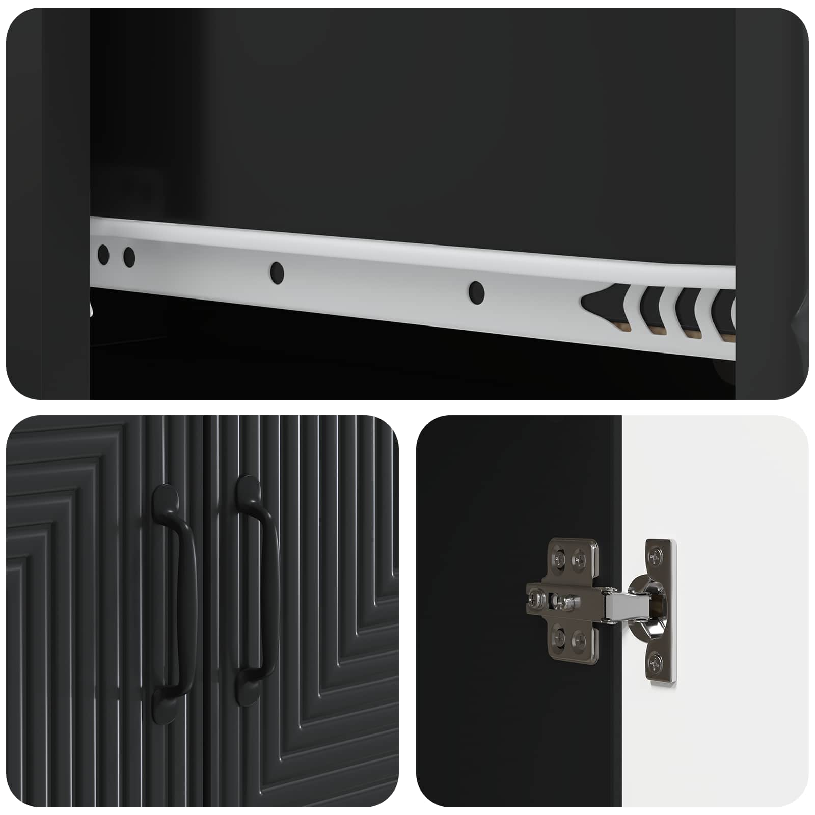 Set di armadi 2 pcs Nero 66 x 34,5 x 90 cm Legno ingegnerizzato | homemem39