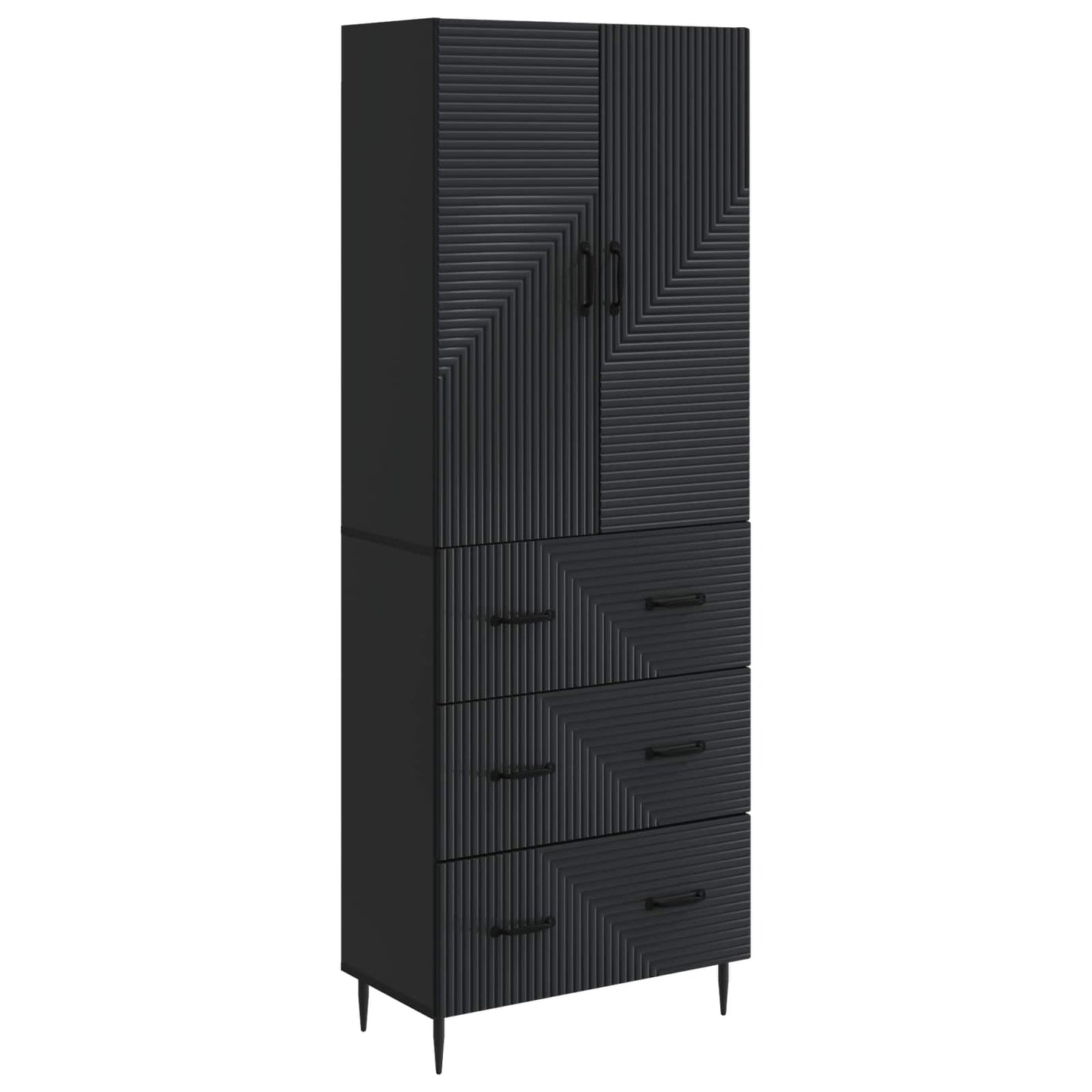 Set di armadi 2 pcs Nero 66 x 34,5 x 90 cm Legno ingegnerizzato | homemem39