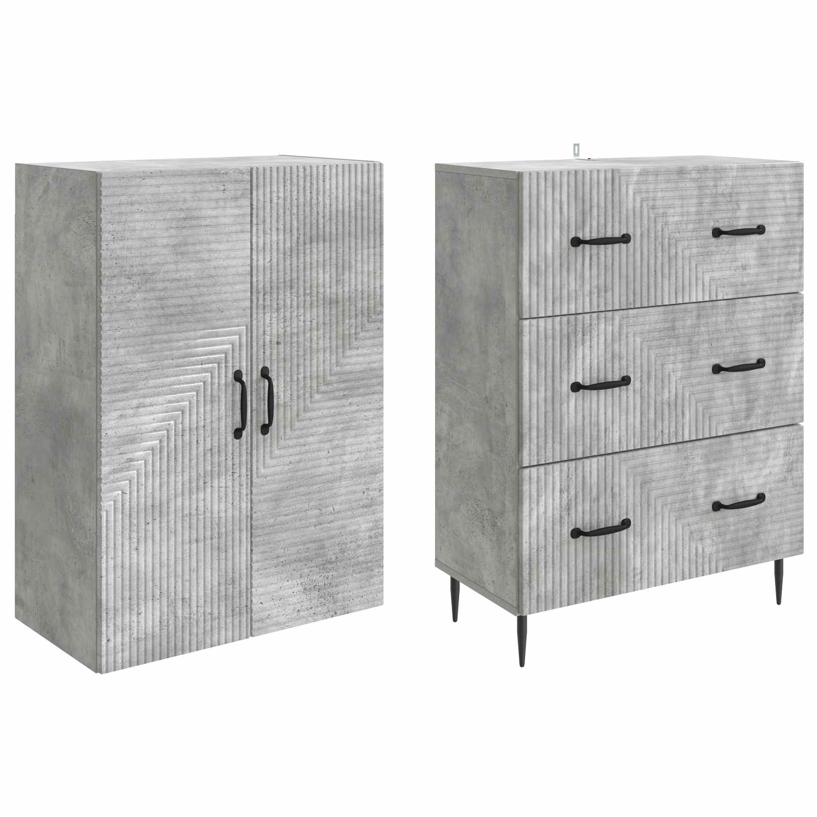 Set di armadi 2 pcs Grigio Cemento 66 x 34,5 x 90 cm | homemem39