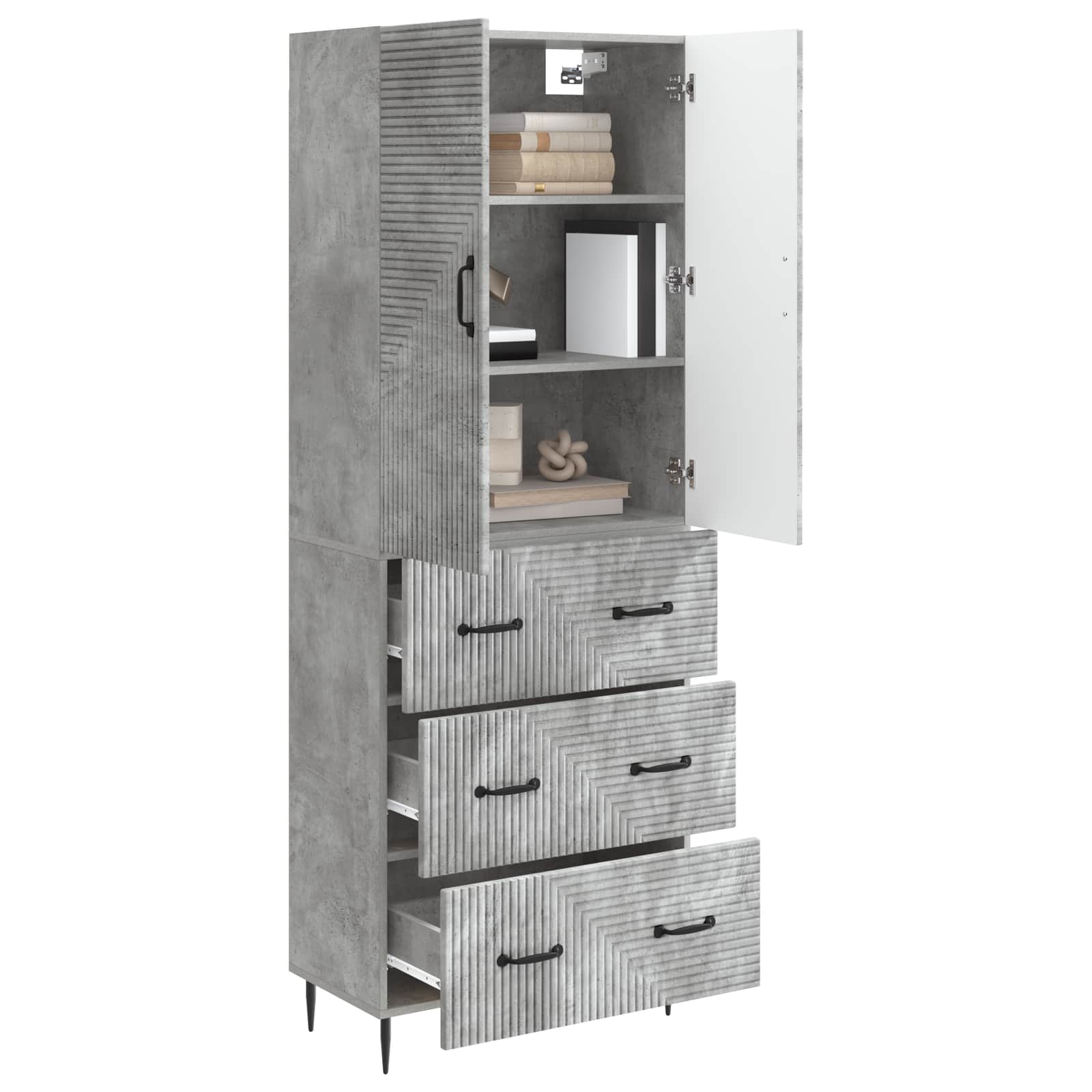Set di armadi 2 pcs Grigio Cemento 66 x 34,5 x 90 cm | homemem39