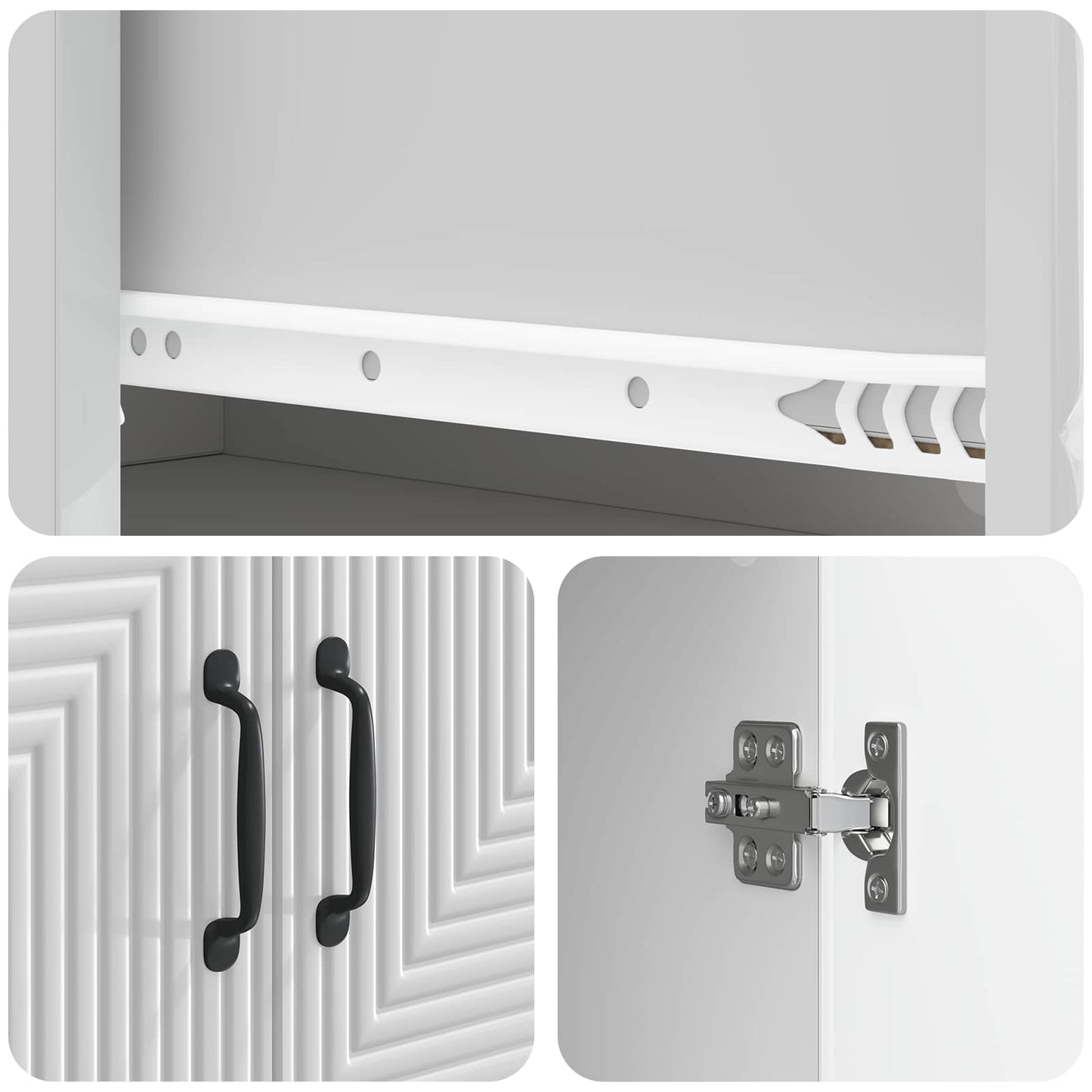 Set di armadi 2 pcs Bianco Lucido 66 x 34,5 x 90 cm | homemem39