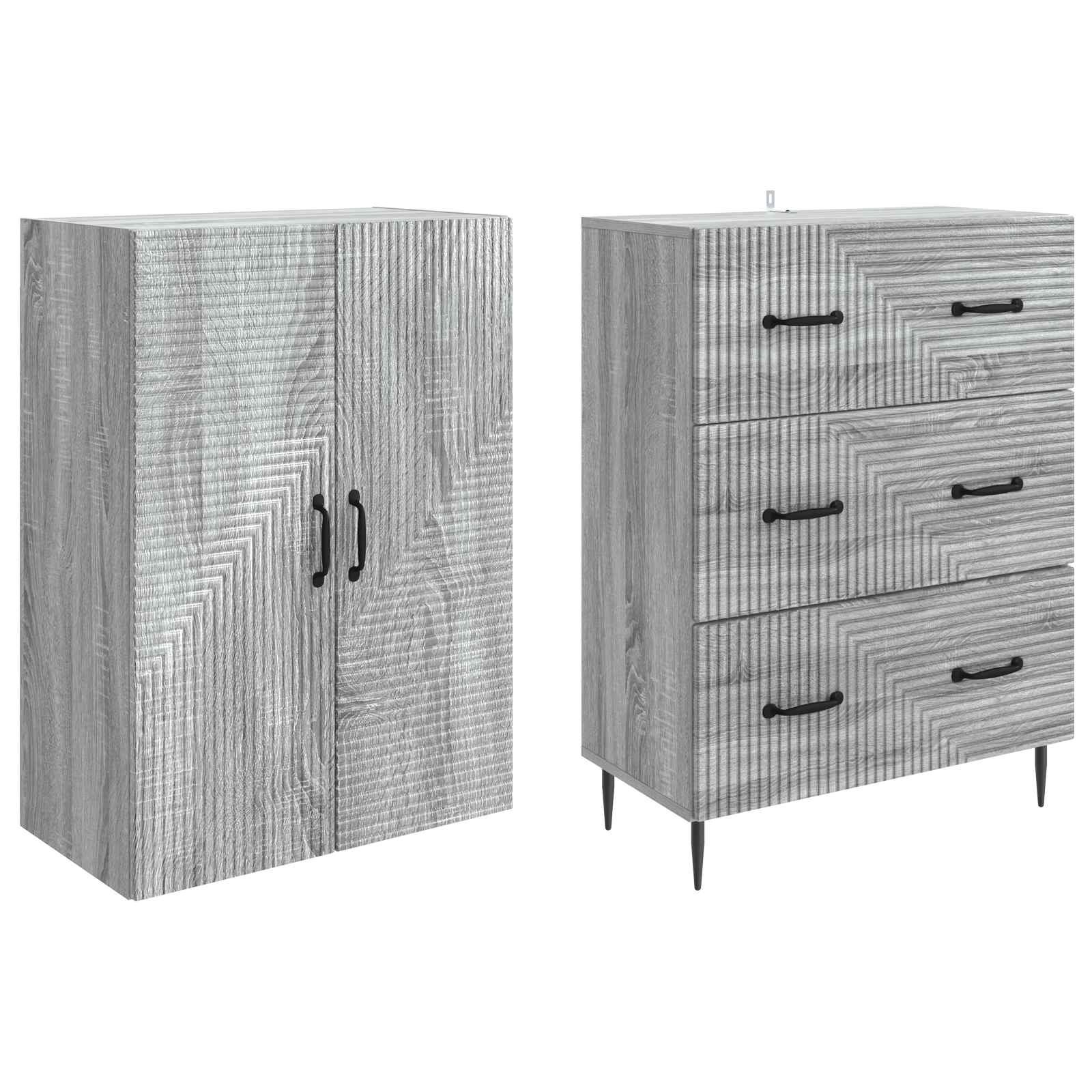 Set di armadi 2 pcs Sonoma grigio 66 x 34,5 x 90 cm | homemem39