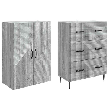 Set di armadi 2 pcs Sonoma grigio 66 x 34,5 x 90 cm | homemem39