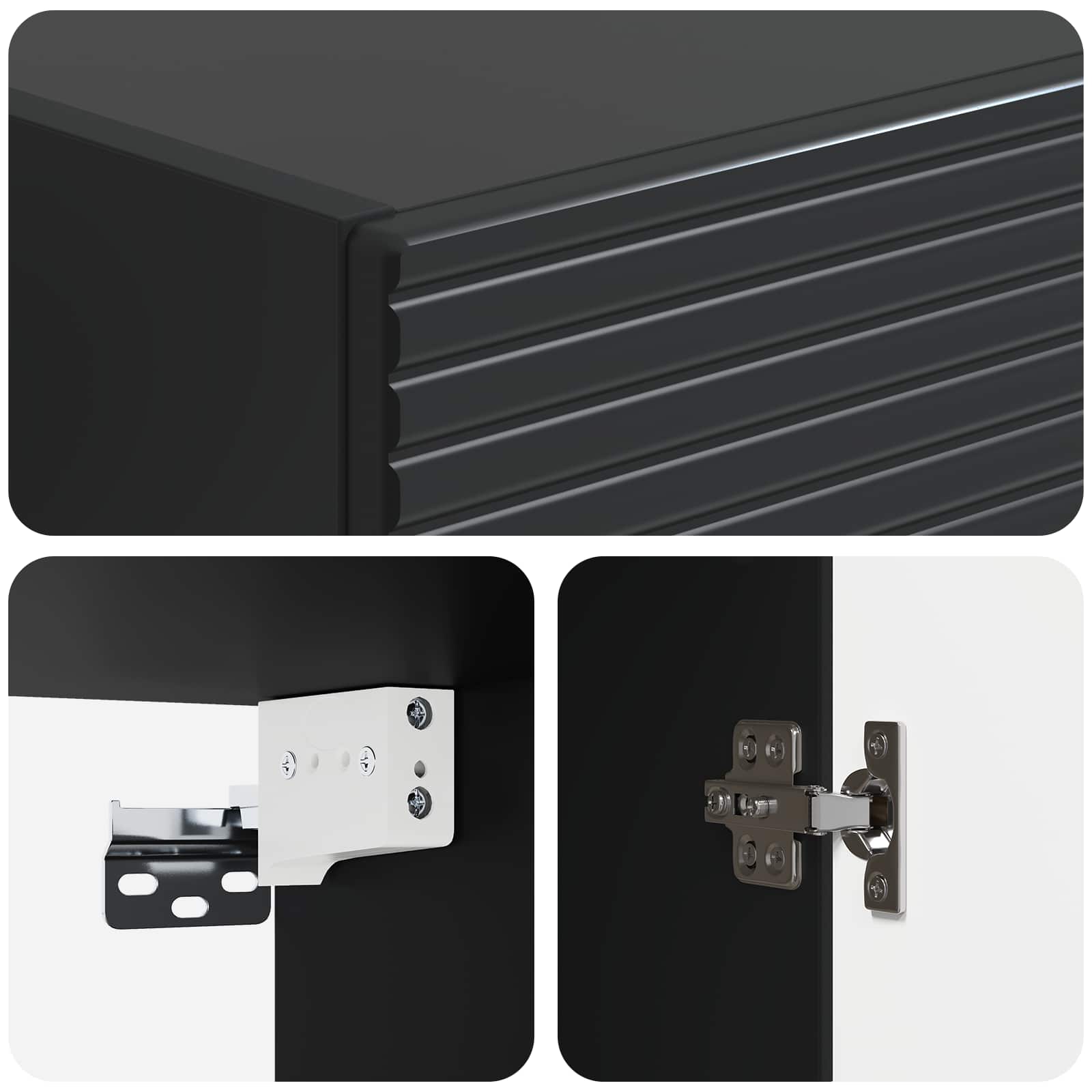 Set di armadi 2 pcs Nero 33 x 34,5 x 90 cm Legno ingegnerizzato | homemem39