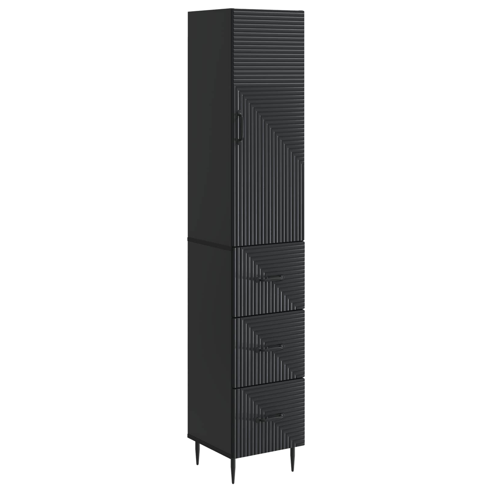 Set di armadi 2 pcs Nero 33 x 34,5 x 90 cm Legno ingegnerizzato | homemem39