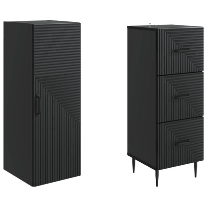 Set di armadi 2 pcs Nero 33 x 34,5 x 90 cm Legno ingegnerizzato | homemem39