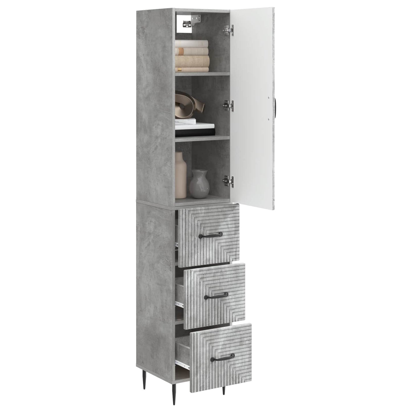 Set di armadi 2 pcs Grigio Cemento 33 x 34,5 x 90 cm | homemem39