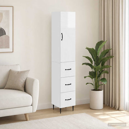 Set di armadi 2 pcs Bianco Lucido 33 x 34,5 x 90 cm | homemem39
