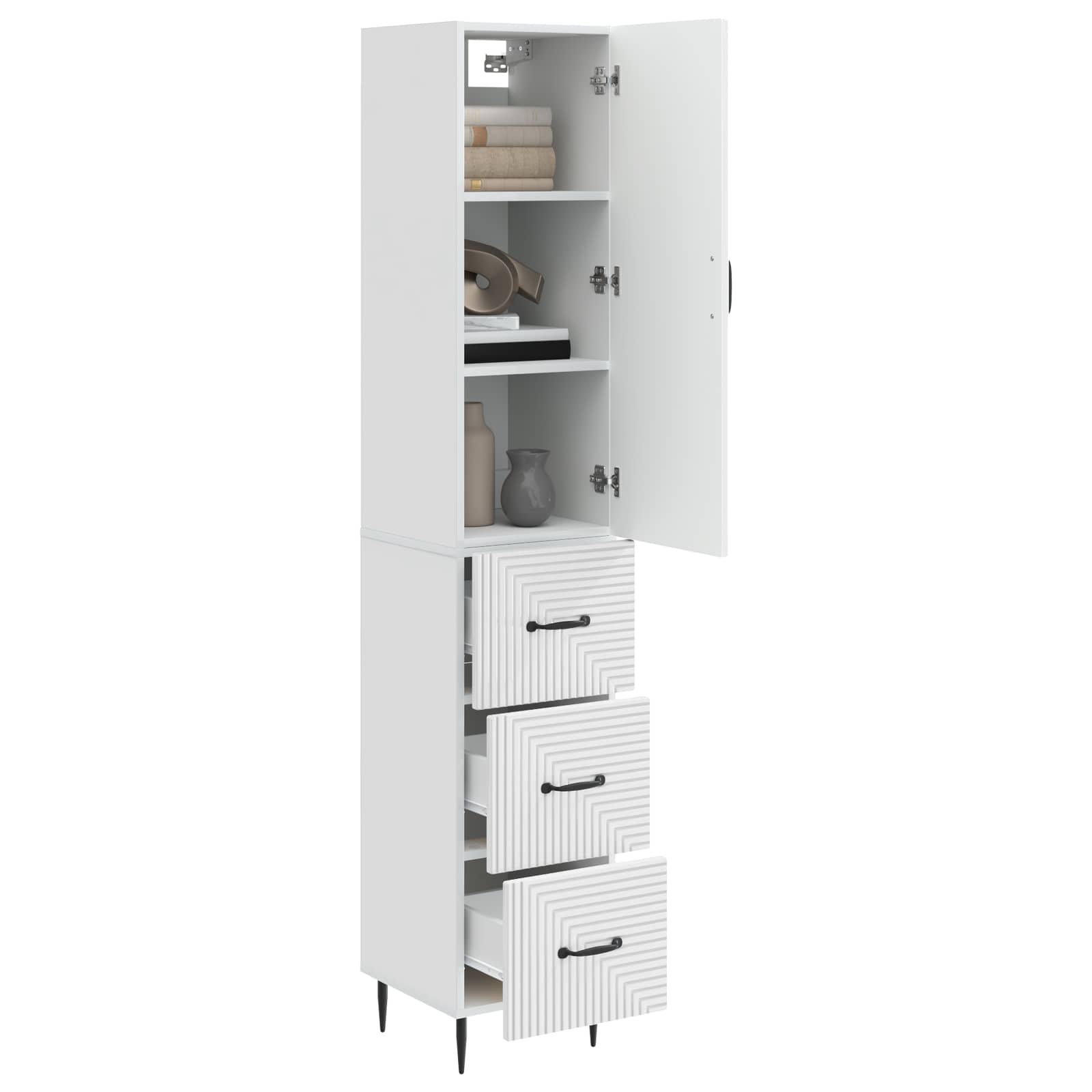 Set di armadi 2 pcs Bianco Lucido 33 x 34,5 x 90 cm | homemem39