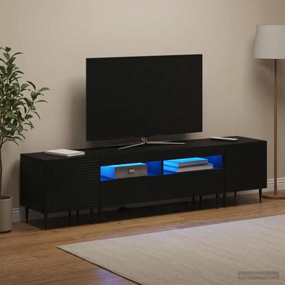 Mobile TV LED a 3 pezzi Nero Legno ingegnerizzato