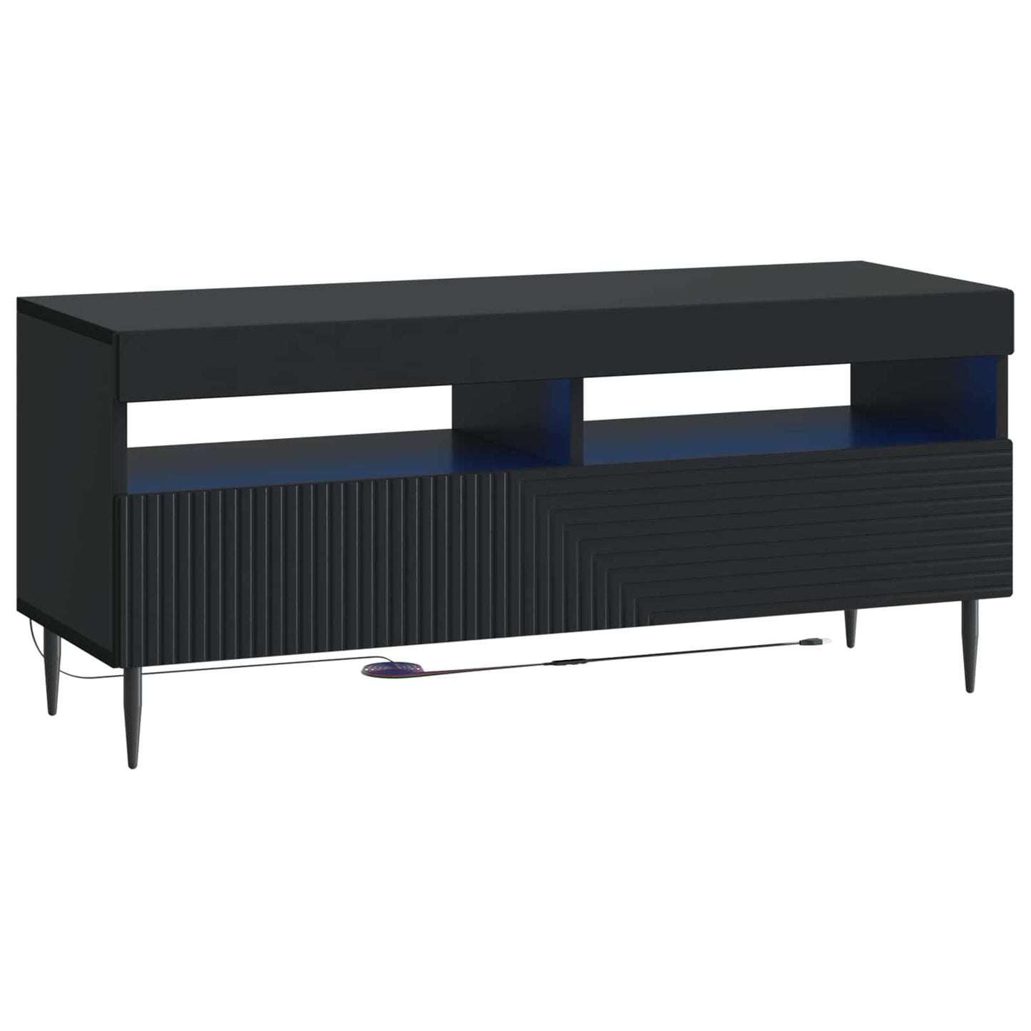 Mobile TV LED a 3 pezzi Nero Legno ingegnerizzato