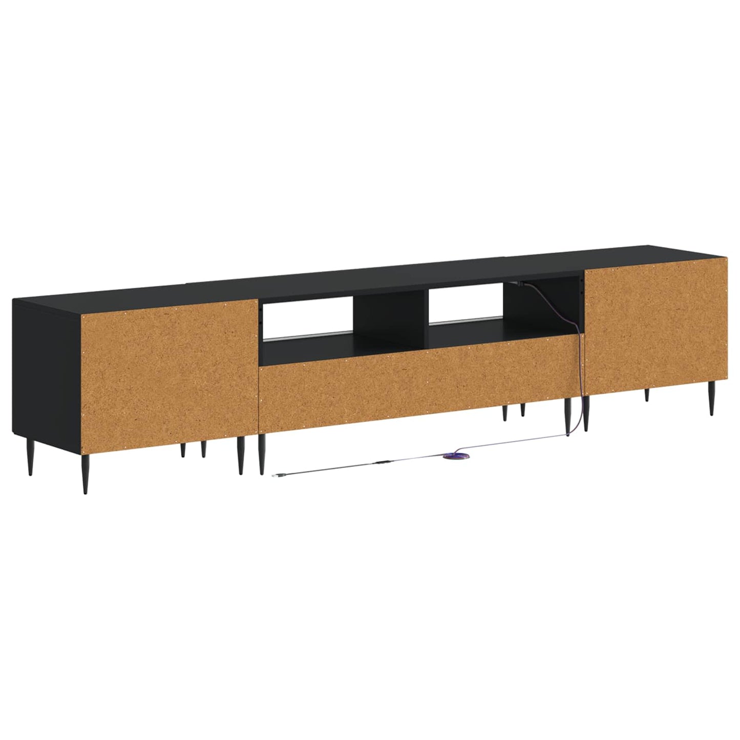 Mobile TV LED a 3 pezzi Nero Legno ingegnerizzato