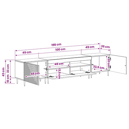 Mobile TV LED a 3 pezzi Nero Legno ingegnerizzato