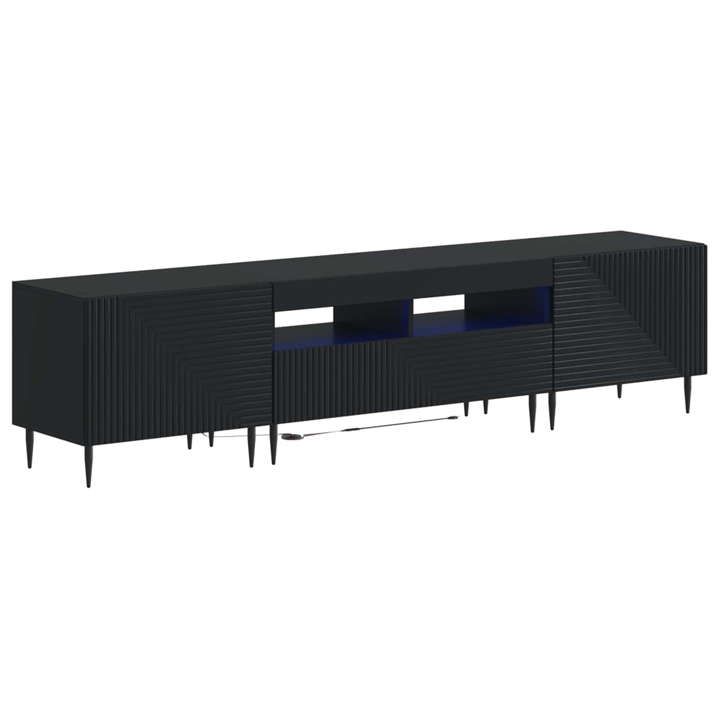 Mobile TV LED a 3 pezzi Nero Legno ingegnerizzato