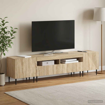 Mobile TV LED a 3 pezzi Rovere Sonoma Legno ingegnerizzato