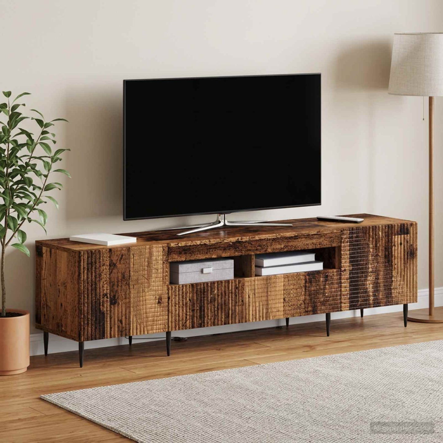 Mobile TV LED a 3 pezzi Legno antico Legno ingegnerizzato