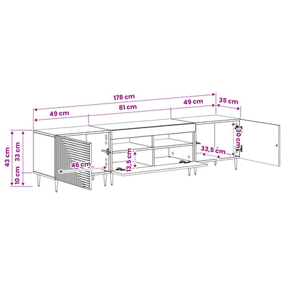 Mobile TV LED a 3 pezzi Legno antico Legno ingegnerizzato
