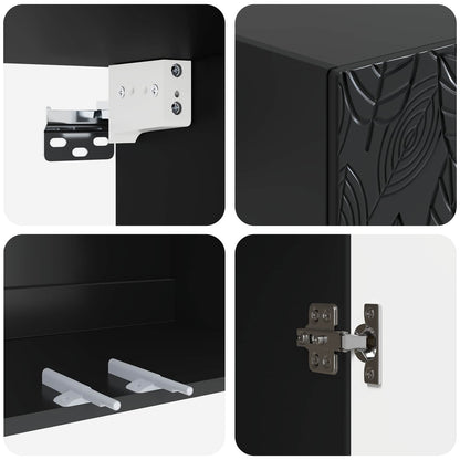 Set di armadi 2 pcs Nero 66 x 34,5 x 90 cm Legno ingegnerizzato | homemem39