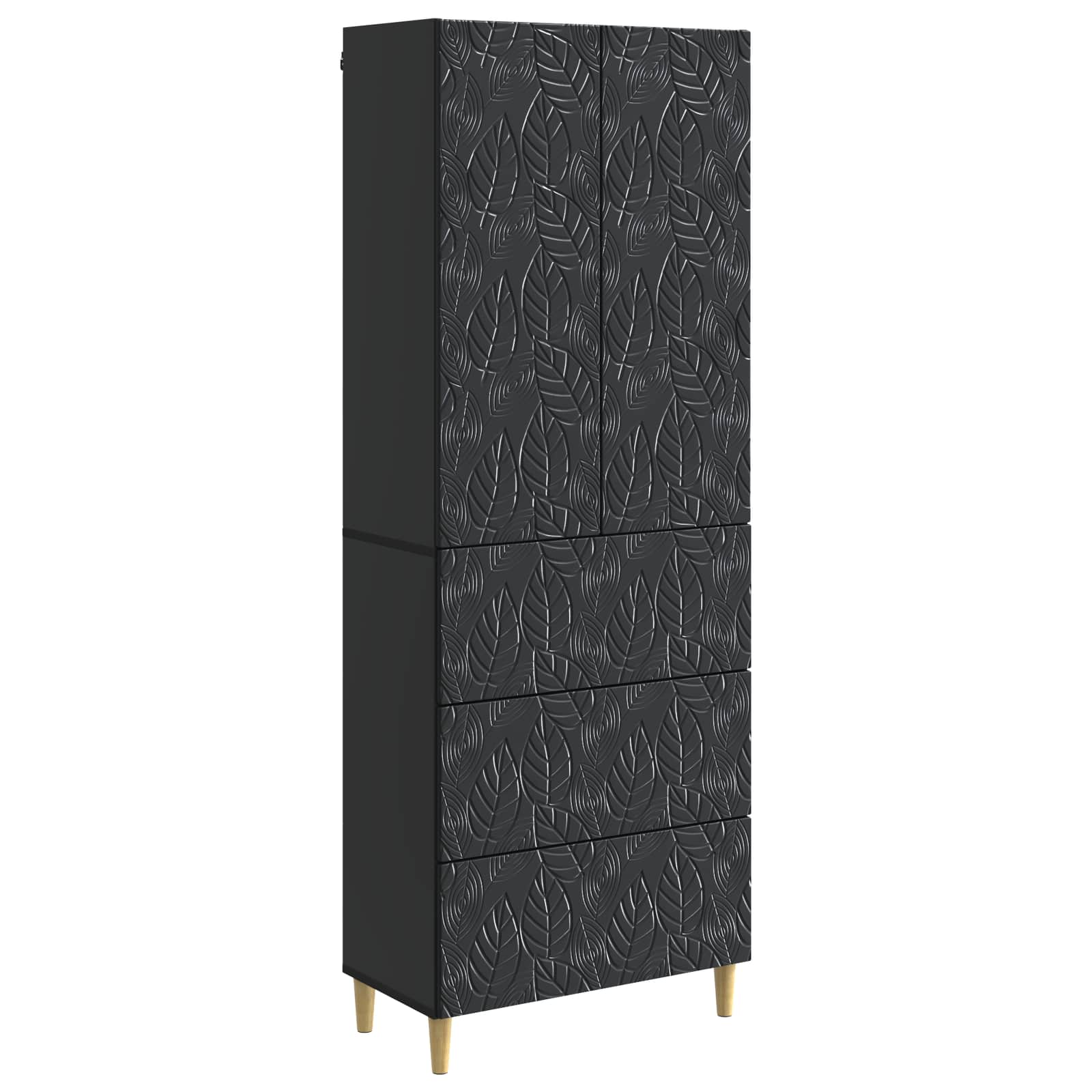 Set di armadi 2 pcs Nero 66 x 34,5 x 90 cm Legno ingegnerizzato | homemem39