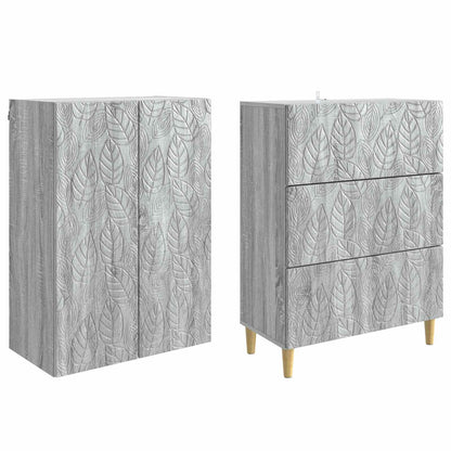 Set di armadi 2 pcs Sonoma grigio 66 x 34,5 x 90 cm | homemem39
