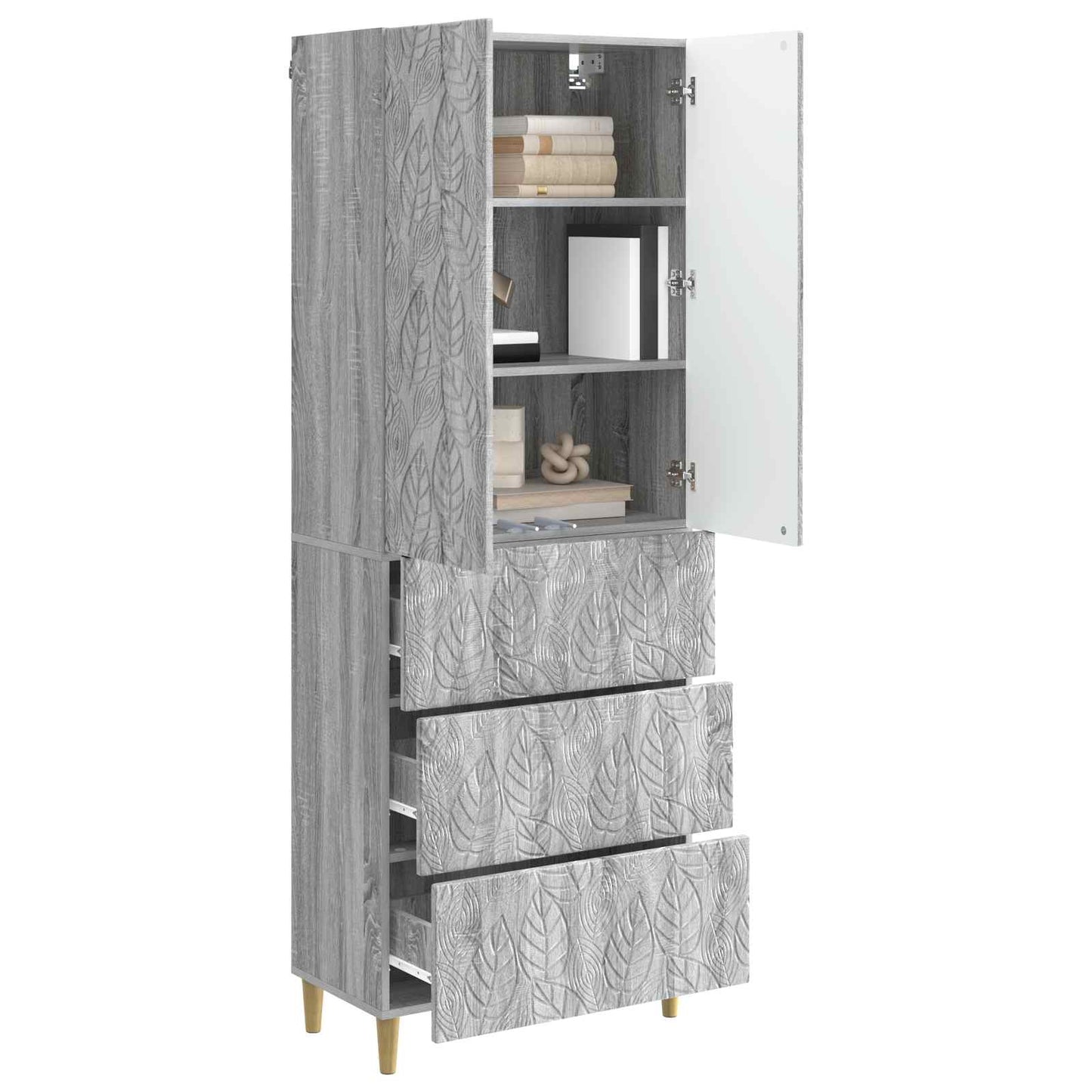 Set di armadi 2 pcs Sonoma grigio 66 x 34,5 x 90 cm | homemem39