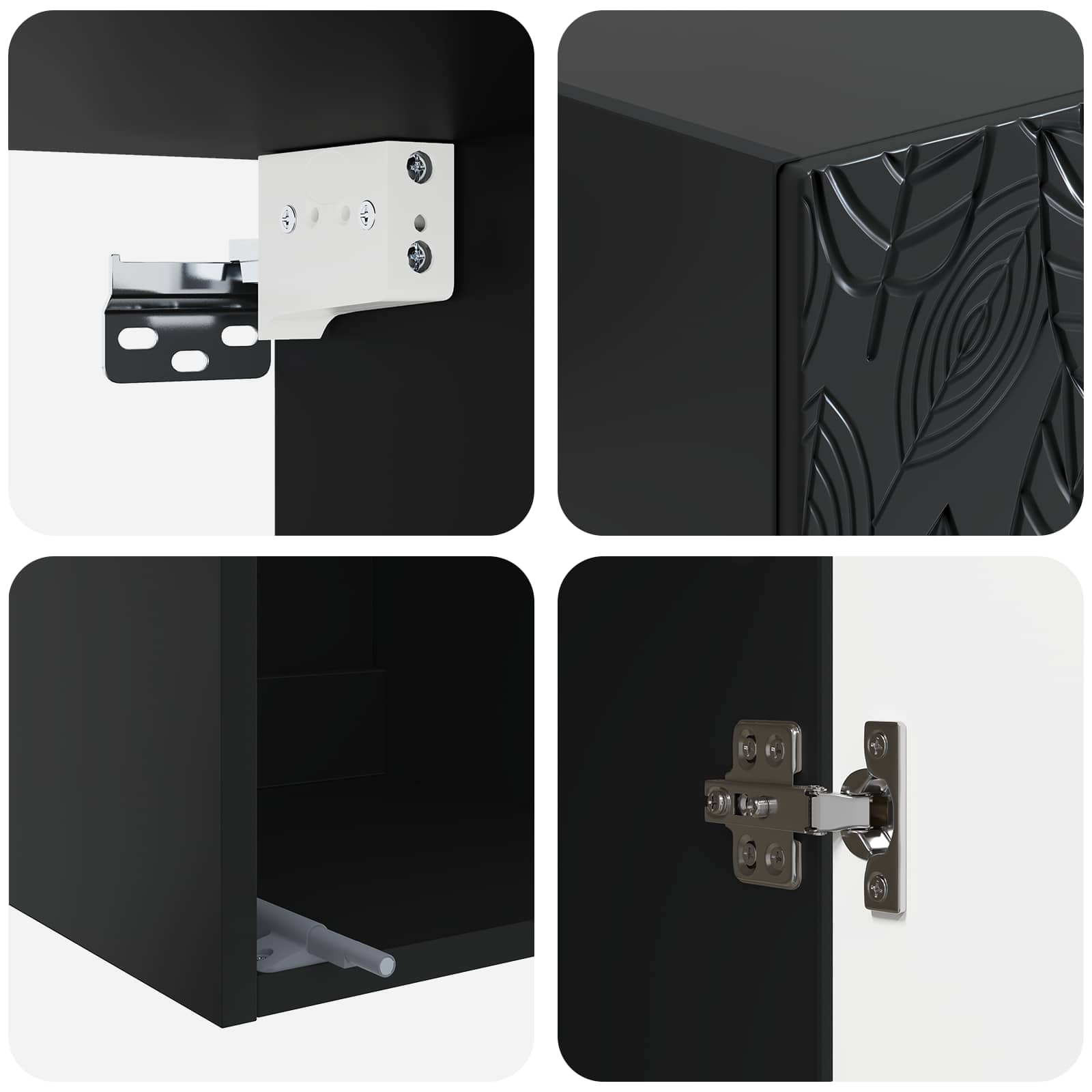 Set di armadi 2 pcs Nero 33 x 34,5 x 90 cm Legno ingegnerizzato | homemem39