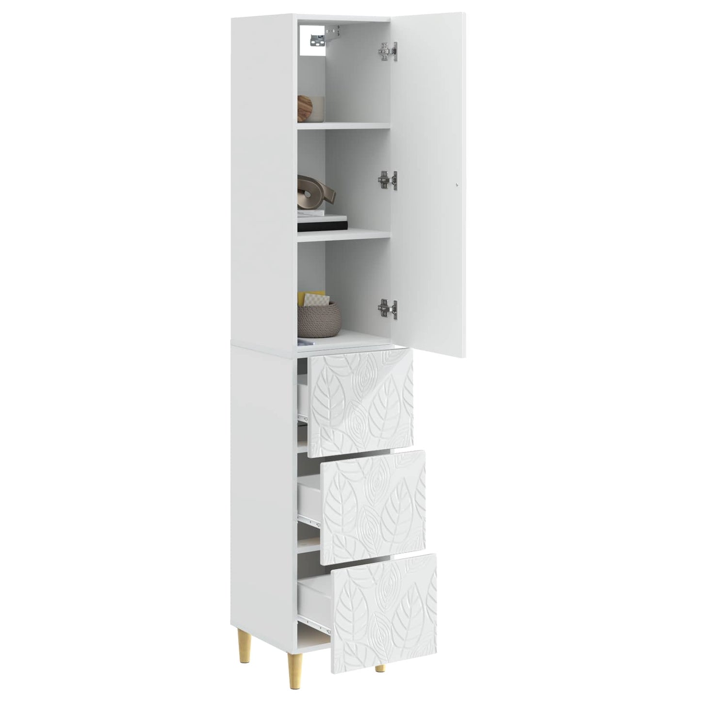 Set di armadi 2 pcs Bianco Lucido 33 x 34,5 x 90 cm | homemem39