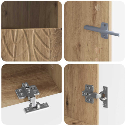 Mobile TV LED a 5 pezzi Rovere Artigianale Legno ingegnerizzato