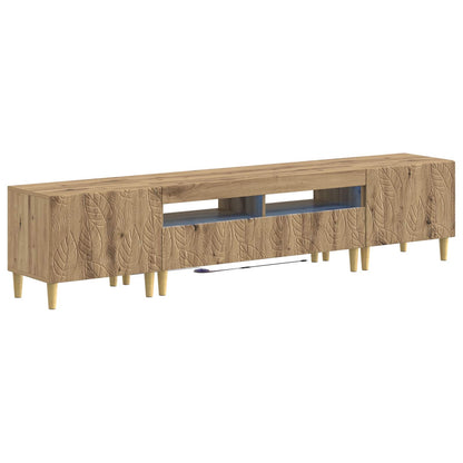 Mobile TV LED a 5 pezzi Rovere Artigianale Legno ingegnerizzato