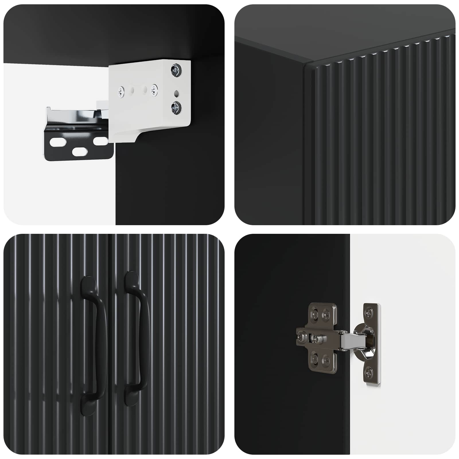 Set di armadi 2 pcs Nero 66 x 34,5 x 87 cm Legno ingegnerizzato | homemem39