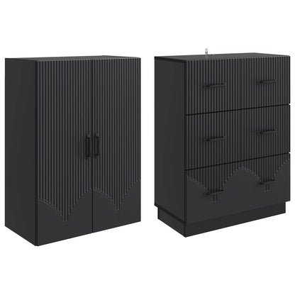 Set di armadi 2 pcs Nero 66 x 34,5 x 87 cm Legno ingegnerizzato | homemem39