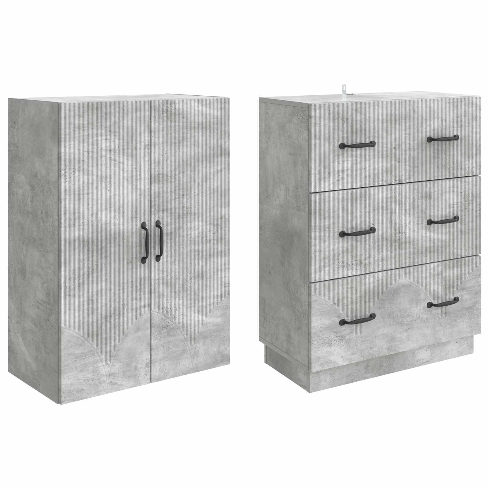 Set di armadi 2 pcs Grigio Cemento 66 x 34,5 x 87 cm | homemem39