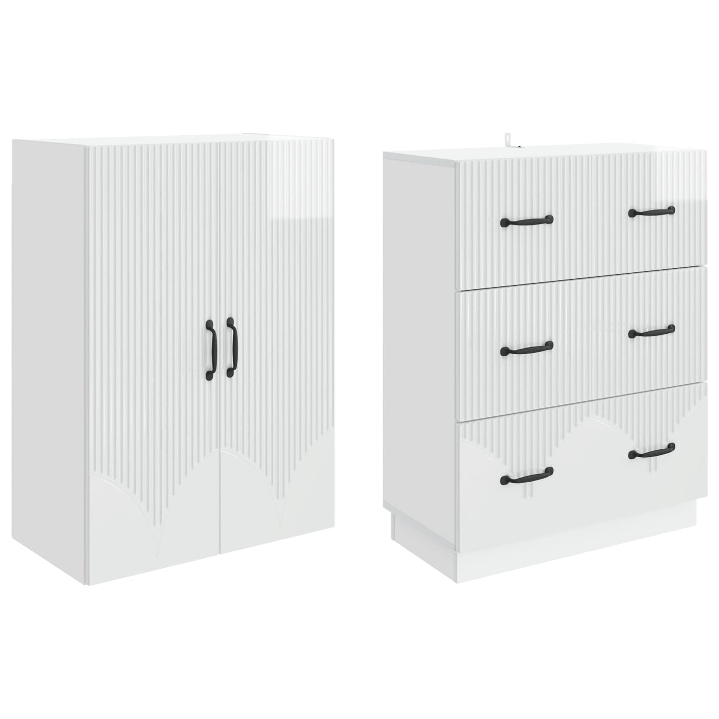 Set di armadi 2 pcs Bianco Lucido 66 x 34,5 x 87 cm | homemem39