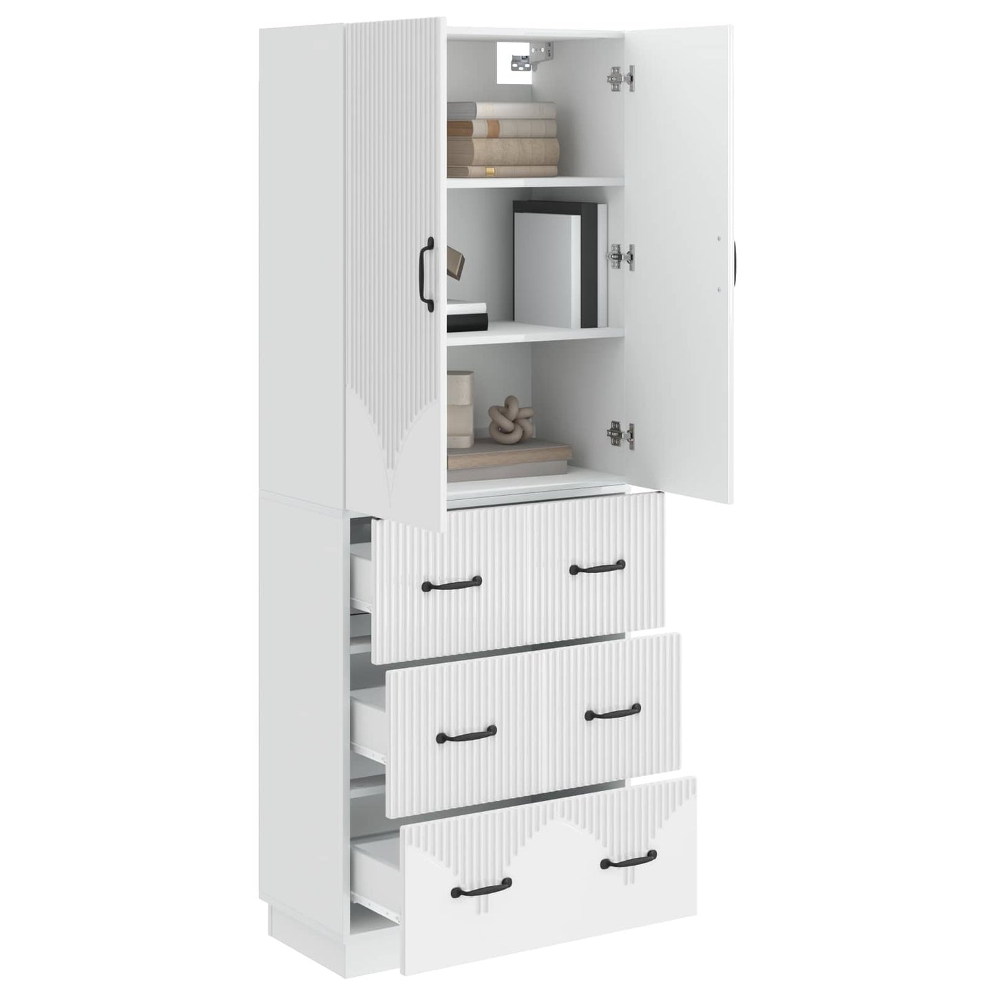 Set di armadi 2 pcs Bianco Lucido 66 x 34,5 x 87 cm | homemem39