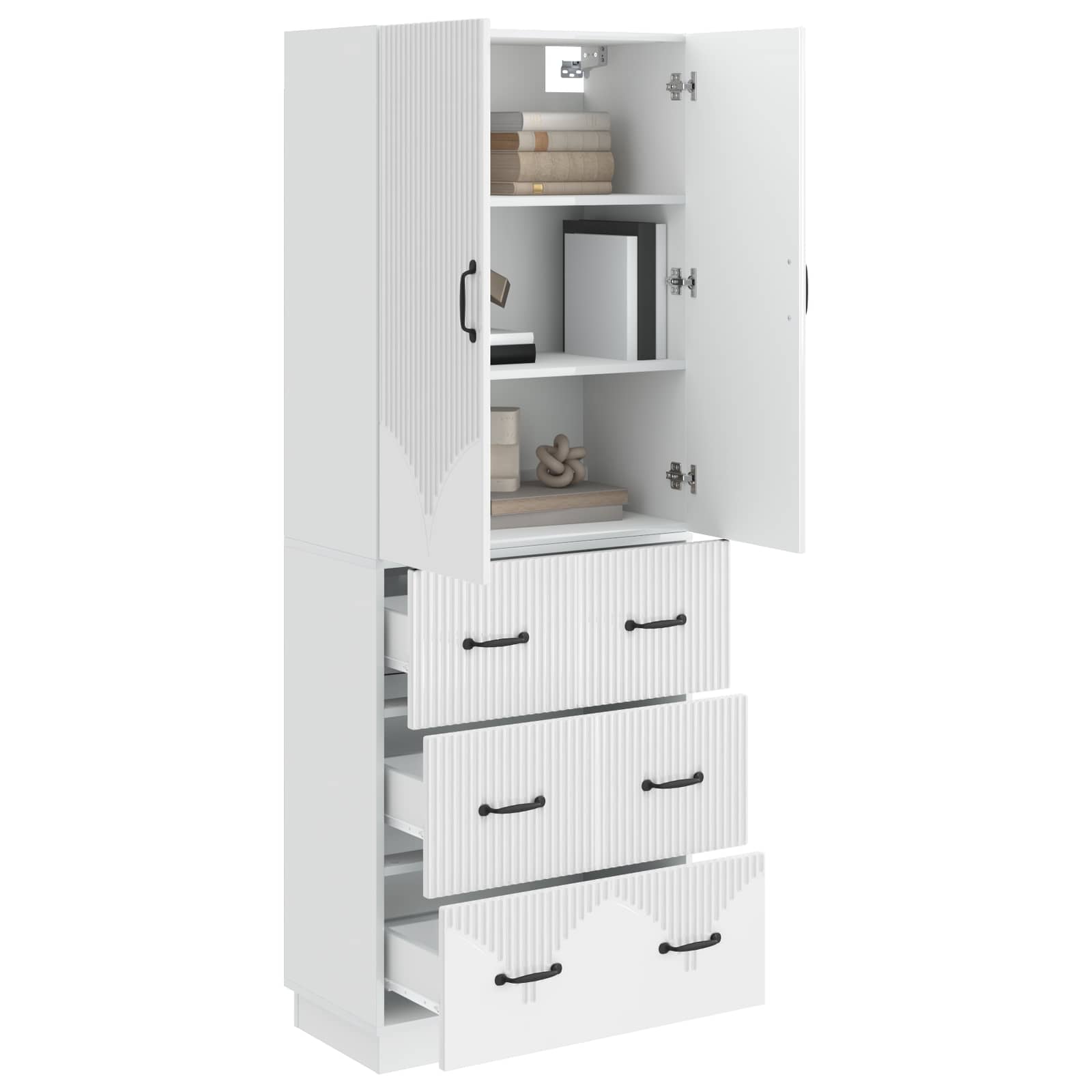 Set di armadi 2 pcs Bianco Lucido 66 x 34,5 x 87 cm | homemem39