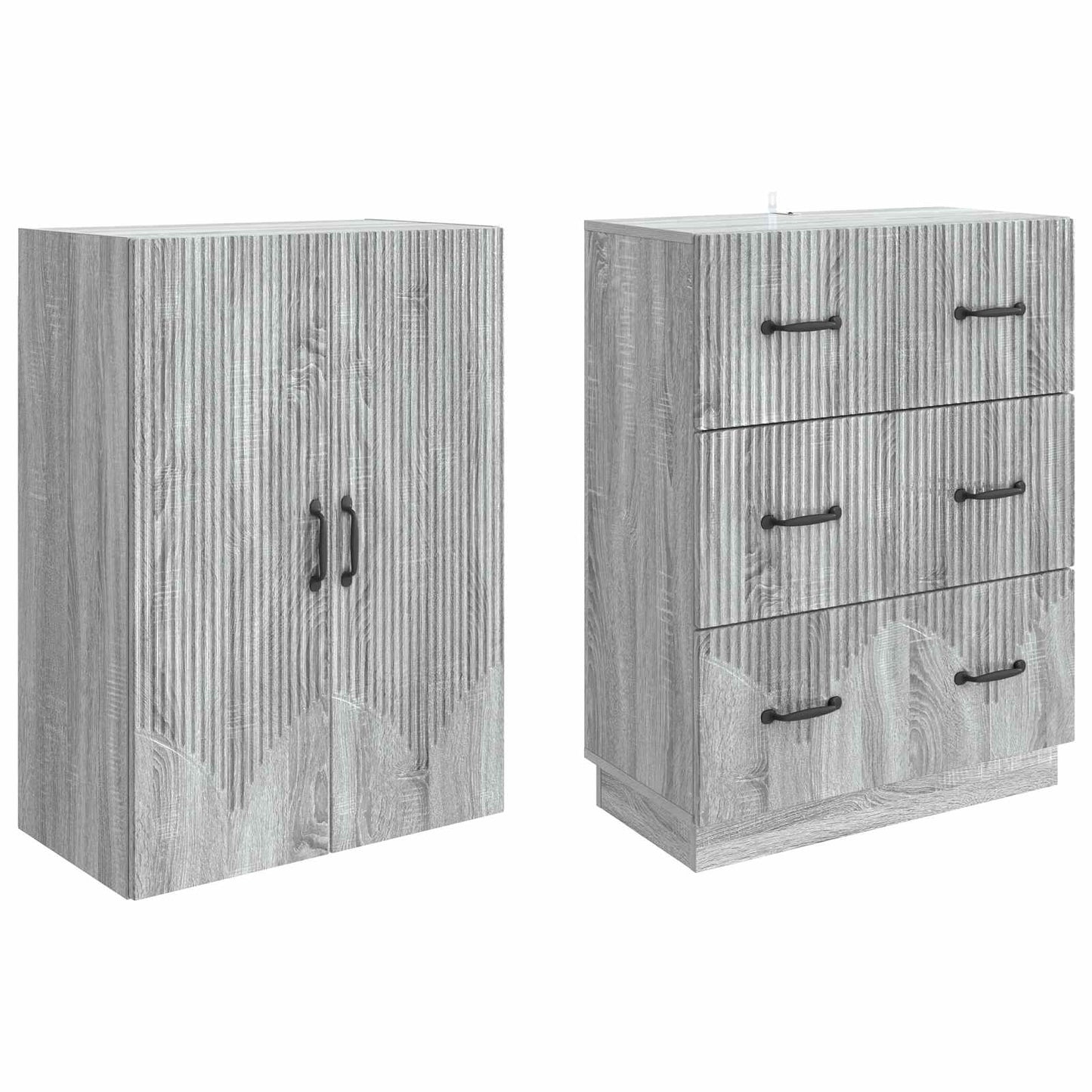 Set di armadi 2 pcs Sonoma grigio 66 x 34,5 x 87 cm | homemem39