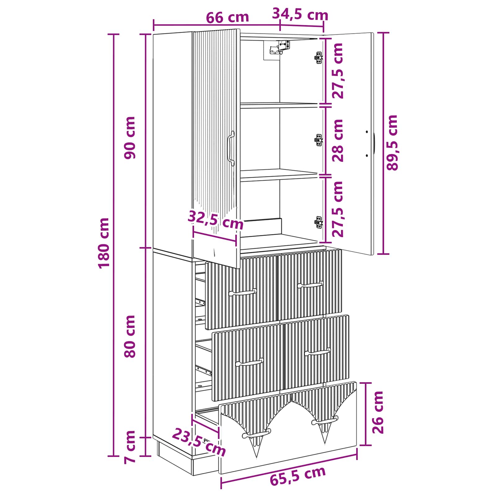 Set di armadi 2 pcs Legno antico 66 x 34,5 x 87 cm | homemem39