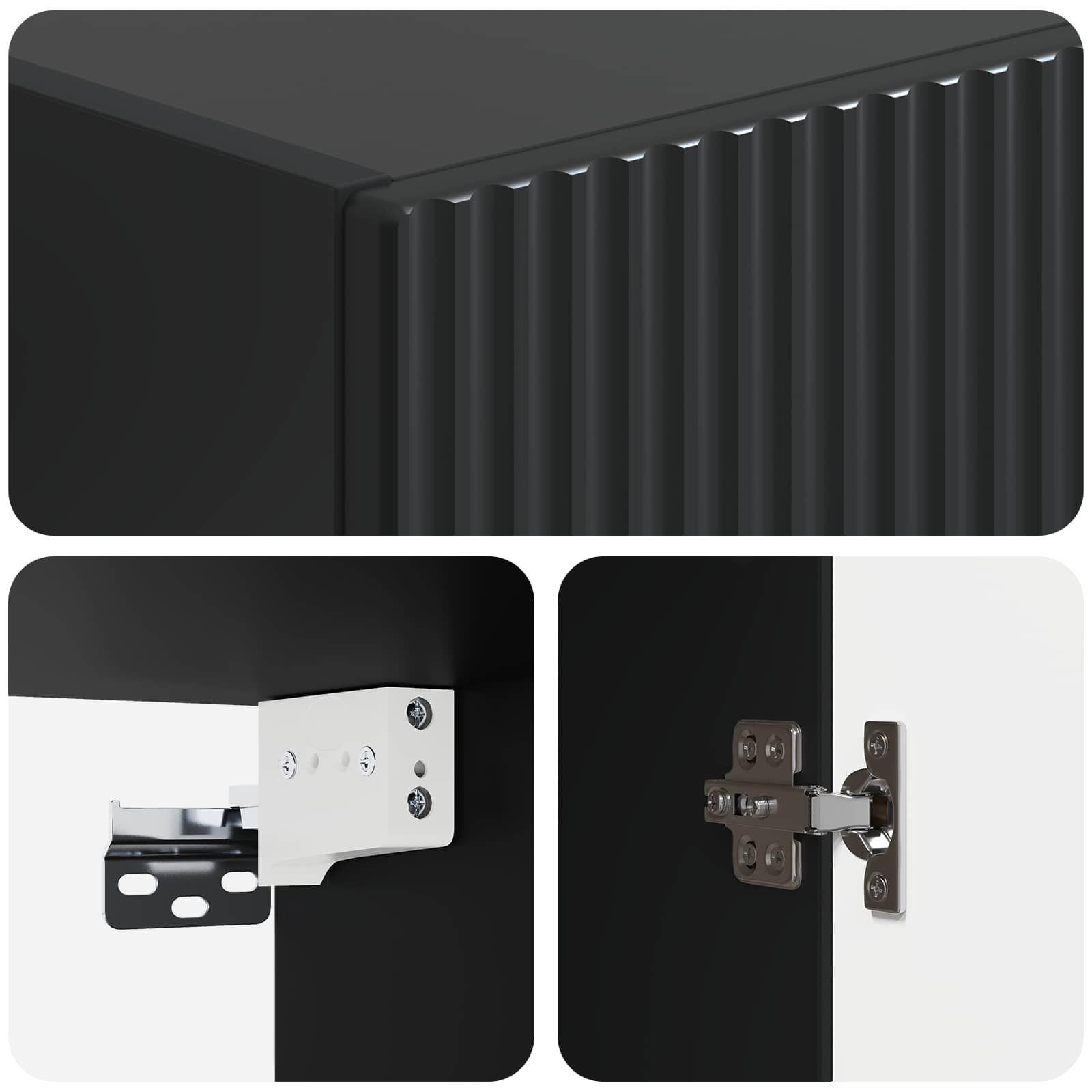 Set di armadi 2 pcs Nero 33 x 34,5 x 87 cm Legno ingegnerizzato | homemem39