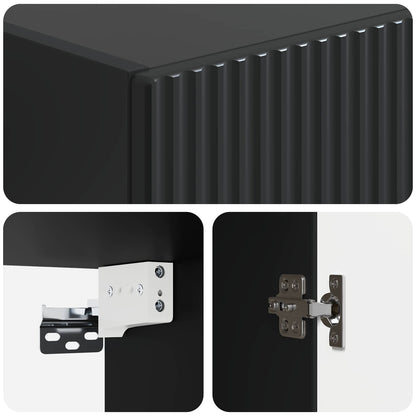 Set di armadi 2 pcs Nero 33 x 34,5 x 87 cm Legno ingegnerizzato | homemem39