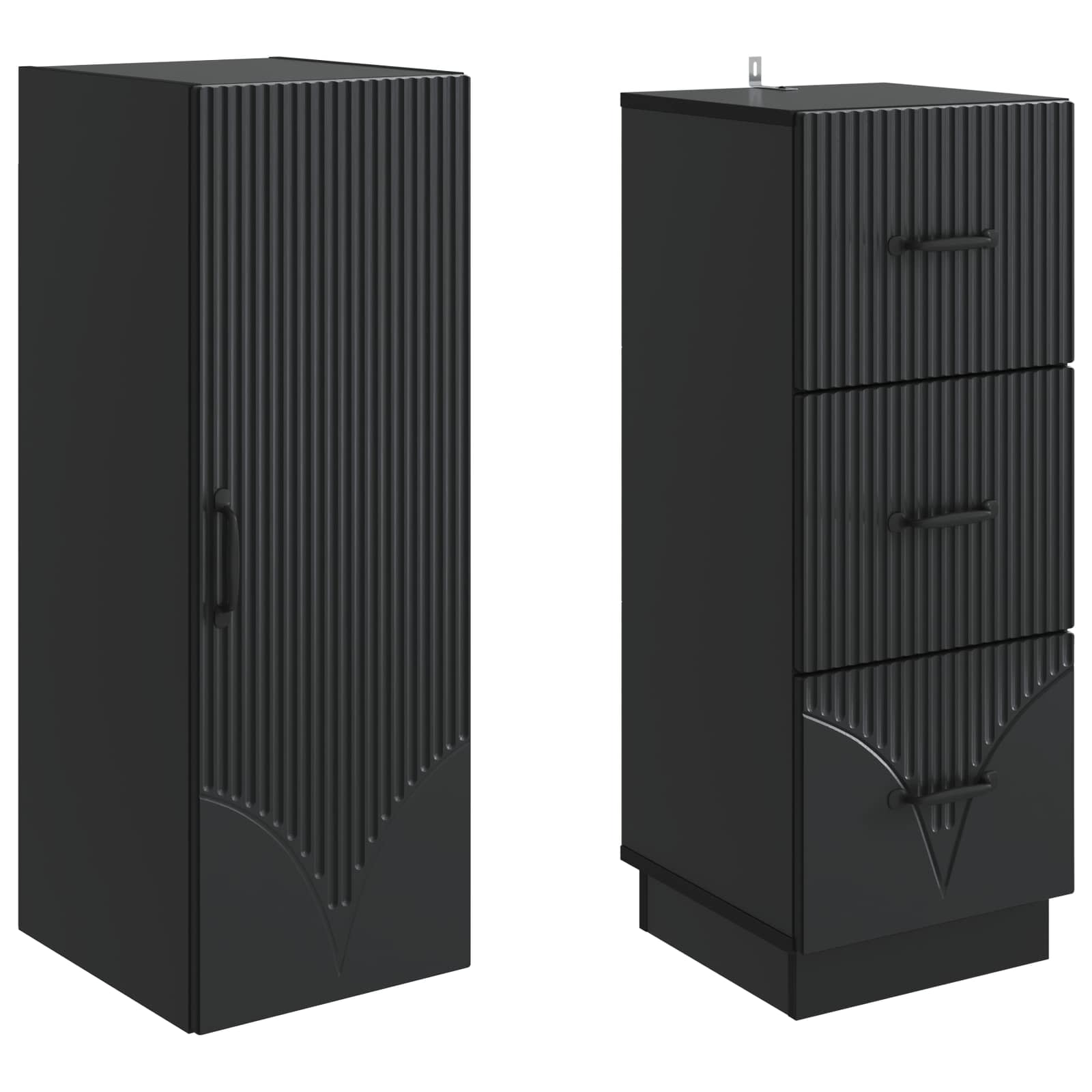 Set di armadi 2 pcs Nero 33 x 34,5 x 87 cm Legno ingegnerizzato | homemem39