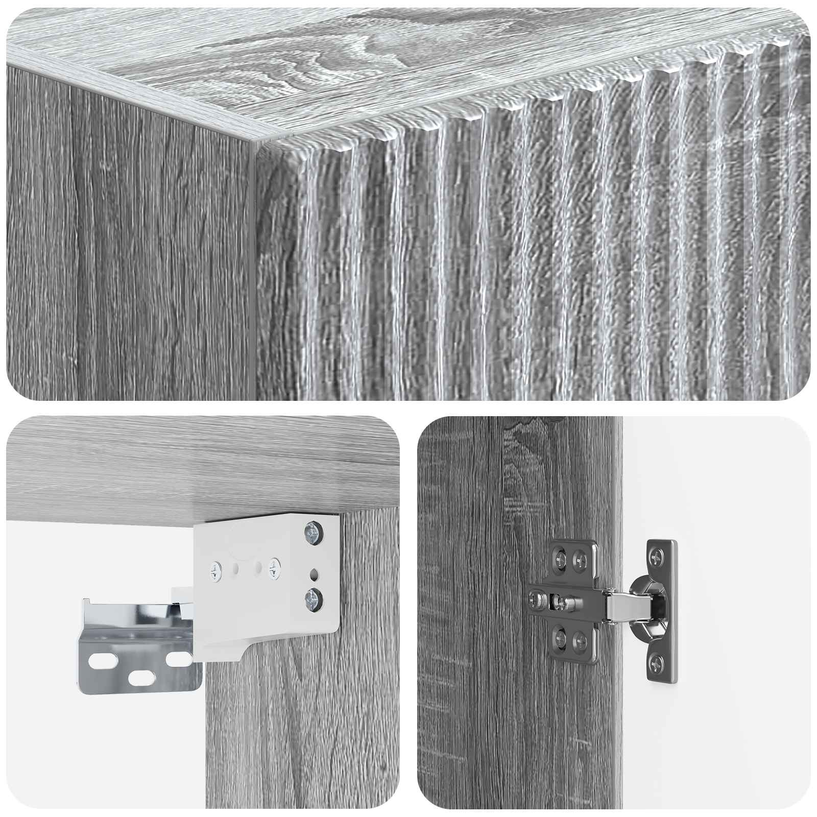 Set di armadi 2 pcs Sonoma grigio 33 x 34,5 x 87 cm | homemem39