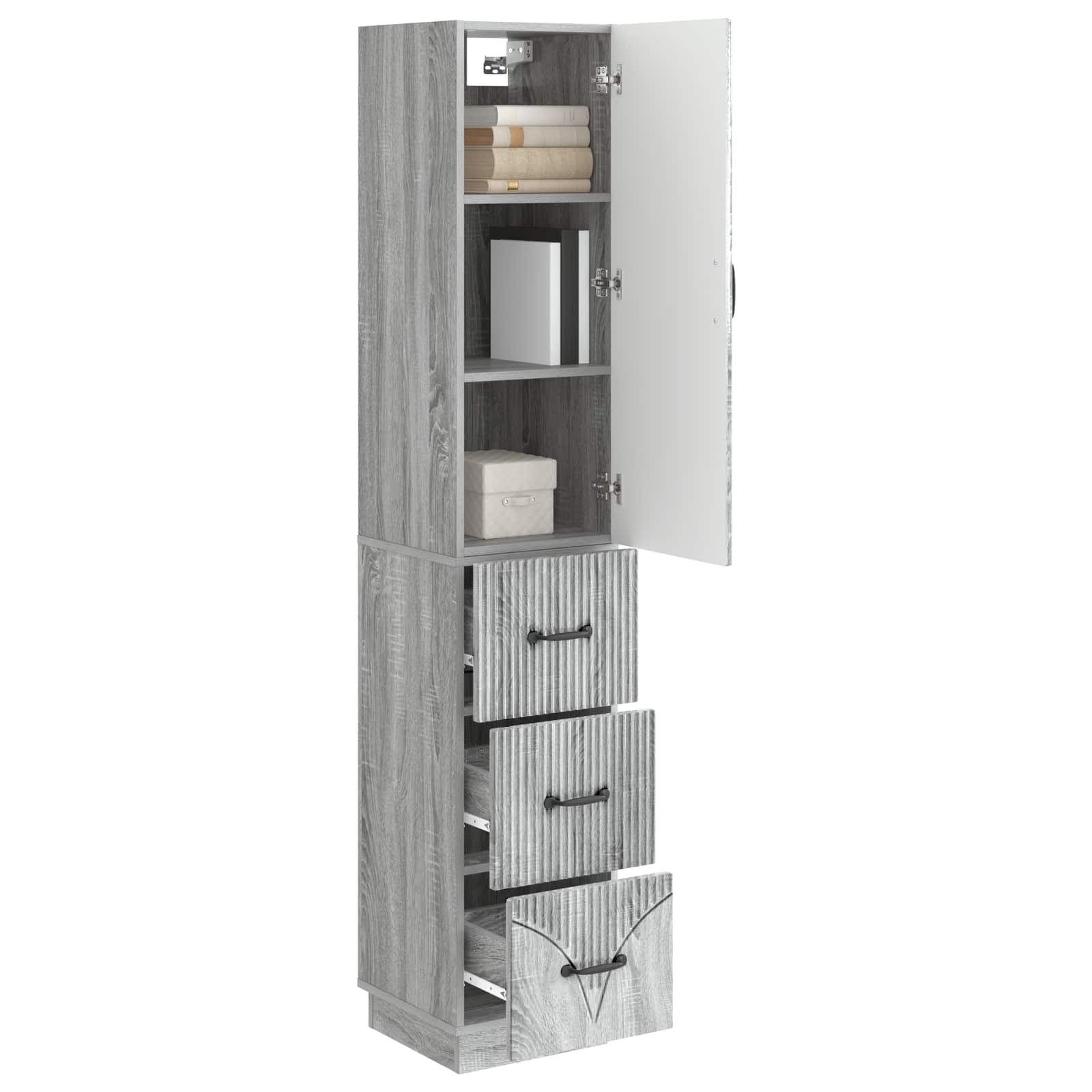 Set di armadi 2 pcs Sonoma grigio 33 x 34,5 x 87 cm | homemem39