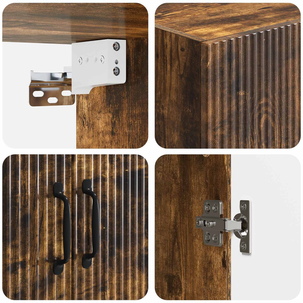 Set di armadi 2 pz Rovere Fumo Legno ingegnerizzato