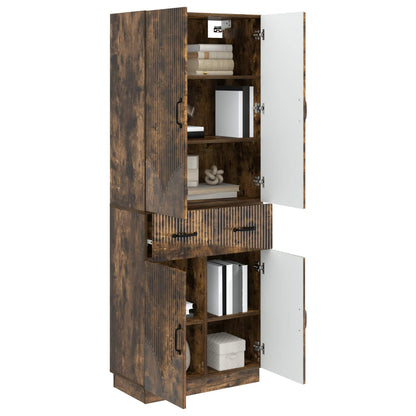 Set di armadi 2 pz Rovere Fumo Legno ingegnerizzato
