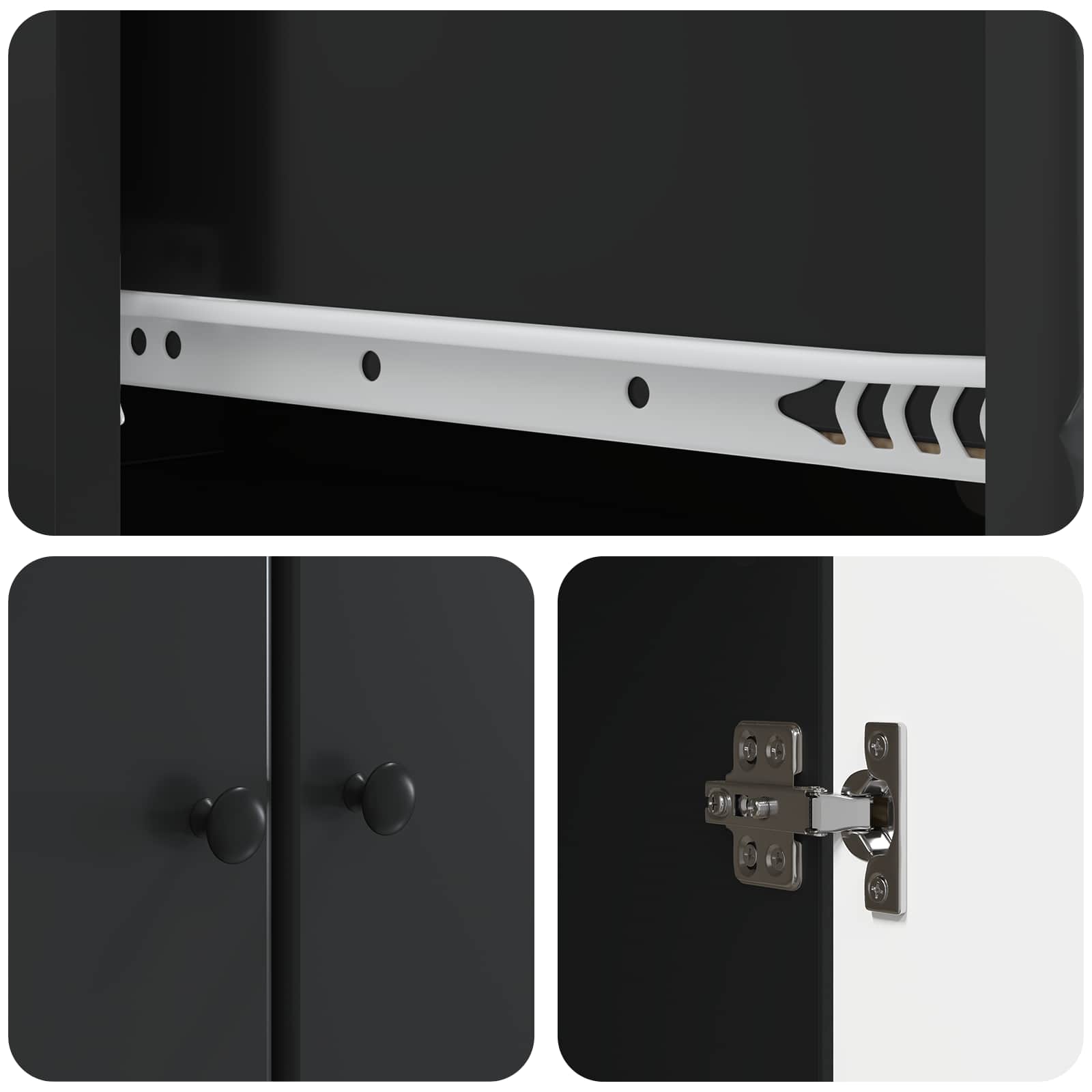 Set di armadi 2 pcs Nero 66 x 34,5 x 90 cm Legno ingegnerizzato | homemem39