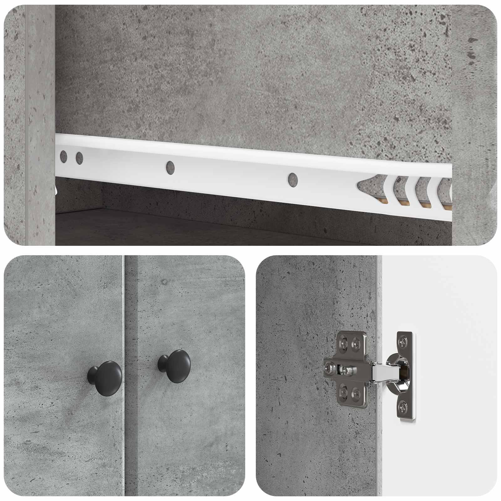 Set di armadi 2 pcs Grigio Cemento 66 x 34,5 x 90 cm | homemem39