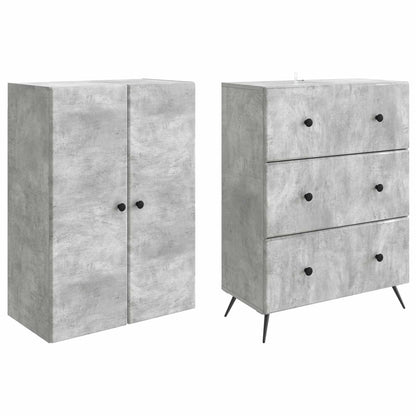 Set di armadi 2 pcs Grigio Cemento 66 x 34,5 x 90 cm | homemem39